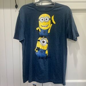 Despicable Me Minions Blue/Gray T-shirt.  Size large. Unisex